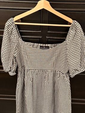 Pomander Place Black and White Gingham Dress